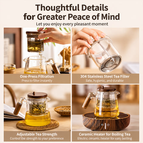 Glass Tea Set with Tea-Water Separation